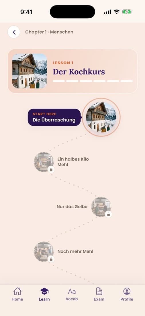 Fluedy-App: Story aus dem Kurs Deutsch B1, Mara in ihrem dritten Jahr in Deutschland
