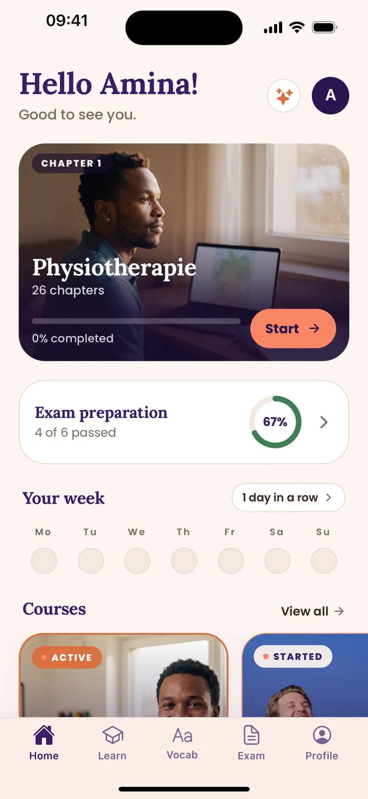 Fluedy App Startbildschirm